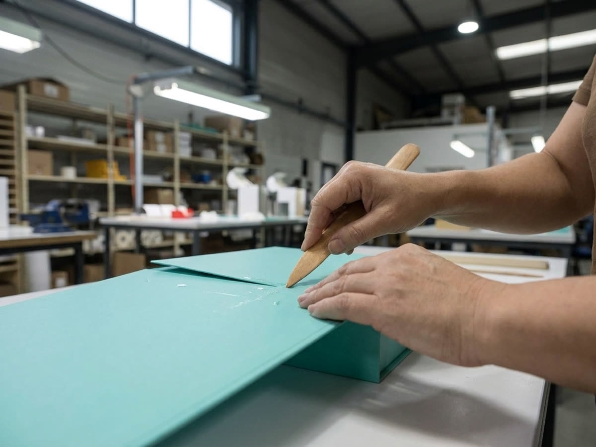 Hand-wrapping a rigid lid-and-base box